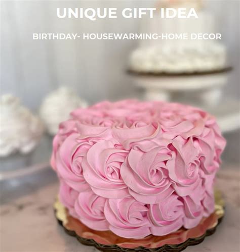 Pink Rosette Wedding Cake