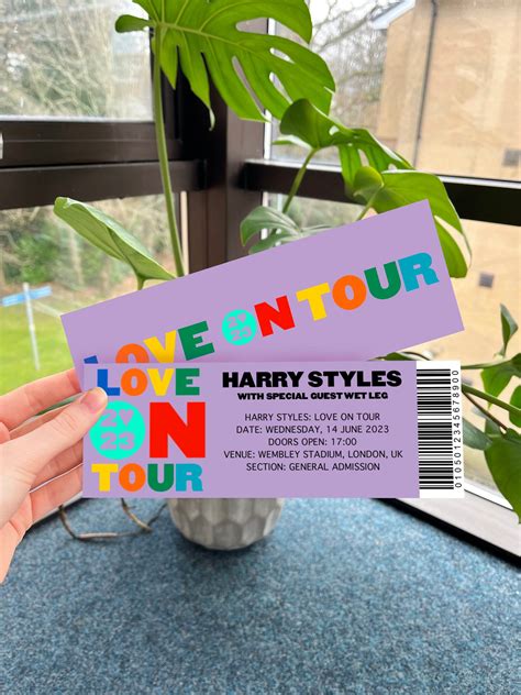 Harry Styles Love On Tour 2023 Souvenir Ticket Etsy Uk