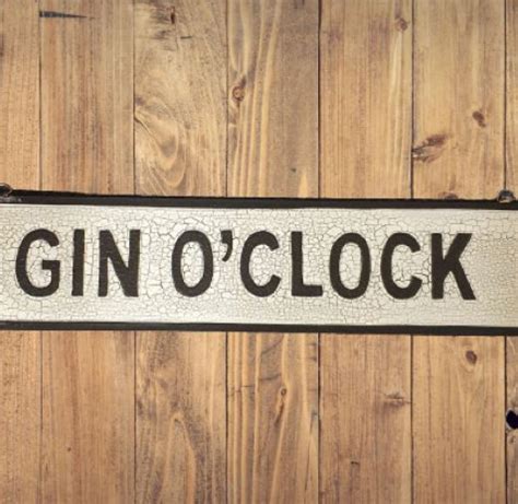 Gin O Clock Wooden Bar Sign