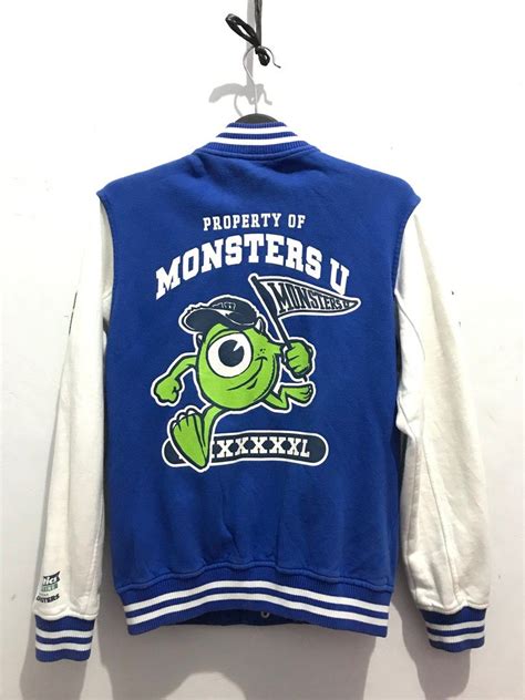 Feltics X Monster U Disney Varsity Jacket Mike Wazowsky Fesyen Pria