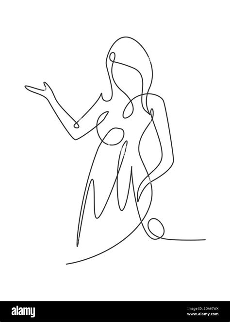 One Continuous Line Drawing Beauty Woman Feminine Face Abstract