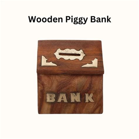 Handmade Wooden Money Piggy Bank Coin Box Paljji Handicrafts