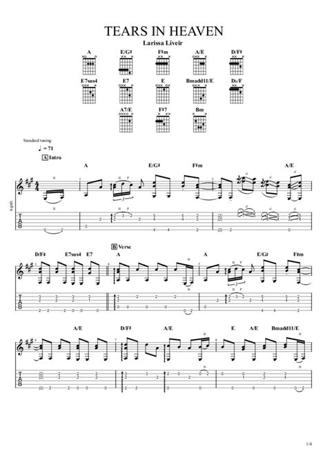 Tears In Heaven Tab And Chords Larissa Liveir