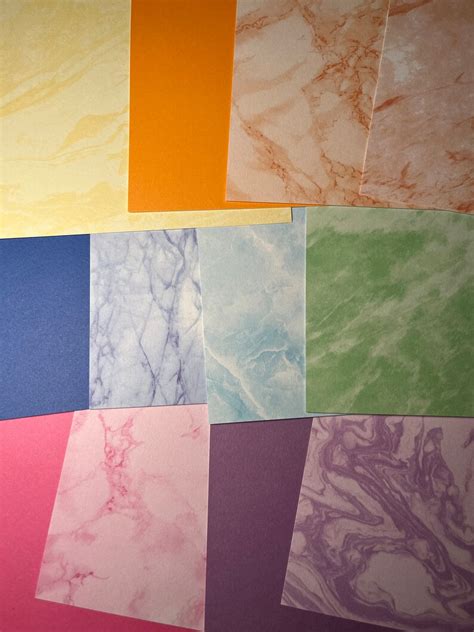 Marbled Cardstock Marbled Paper 6x6 12 Sheets Etsy