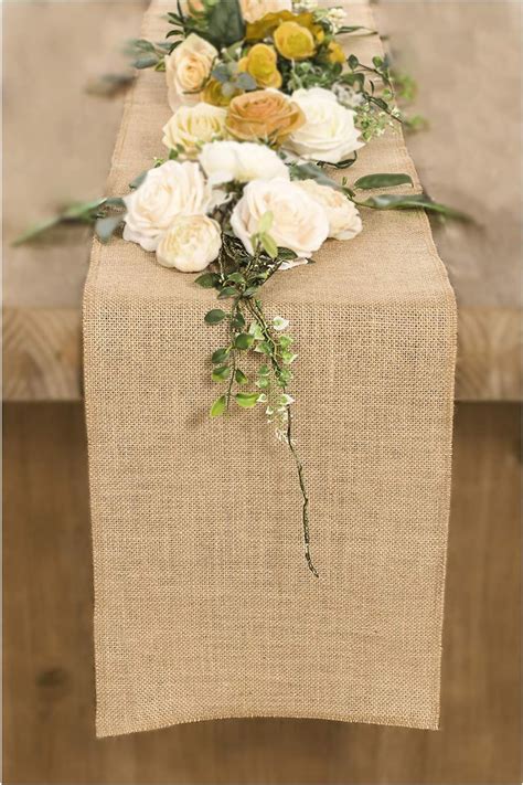 Bwiv Hessian Table Runner M Cm Sewed Edge Jute Burlap Roll Amazon