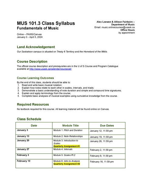 Syllabus Mus 101 202401 MUS 101 Class Syllabus Fundamentals Of Music