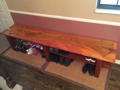 Hand Crafted Genkan Bench Entryway Bench With Captured Russian Olive