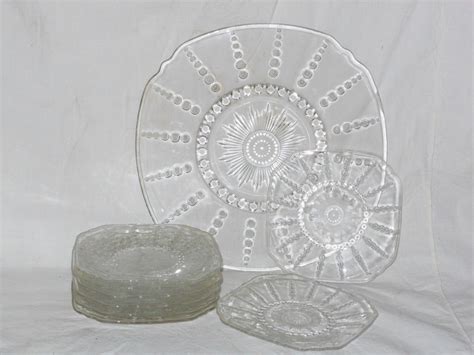 Birthday Set Federal Glass Columbia Pattern Birthday Cake Etsy