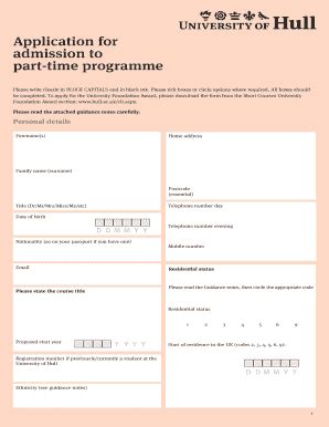 Fillable Online Part Time Application Form Fax Email Print Pdffiller