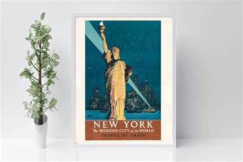 Framed Poster New York The Wonder City Of The World Travel By Etsy