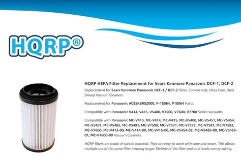 Hqrp Hepa H Filter For Sears Kenmore Panasonic