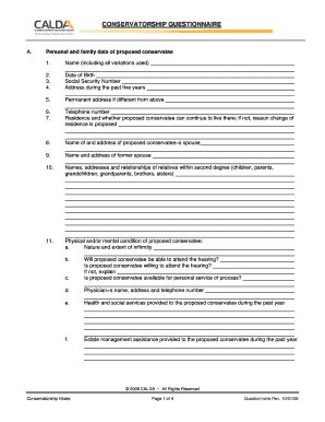 Conservatorship Questionnaire Fill And Sign Printable Template Online