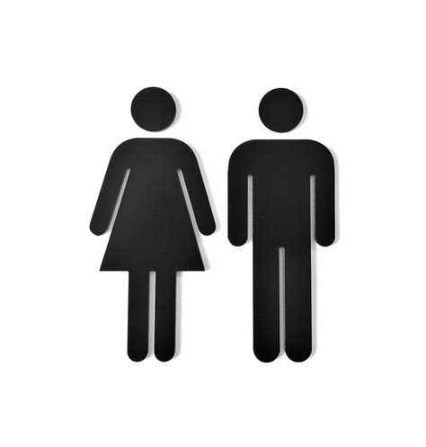 Male Female Bathroom Figures Set Of 2 Restroom Door Sign Metal Restroom People Men Women