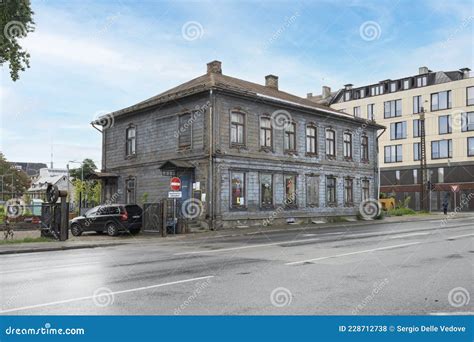 Old Wooden Houses In Riga Latvia Editorial Stock Photo Image Of