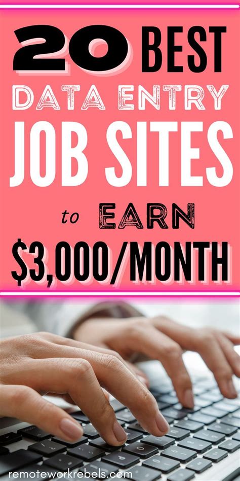 Someone Typing On A Laptop With The Words 20 Best Data Entry Job Sites To Earn 3 000 Month