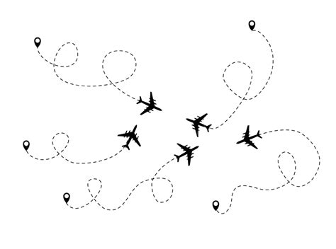 airplane dotted flight background vector illustration paper path trip