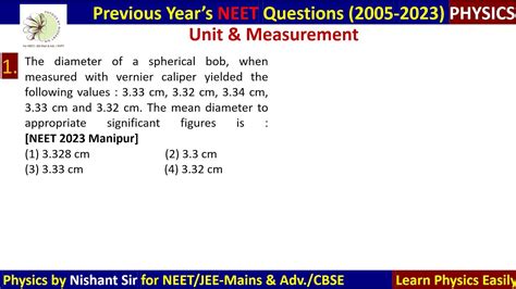 The Diameter Of A Spherical Bob When Measured Unit