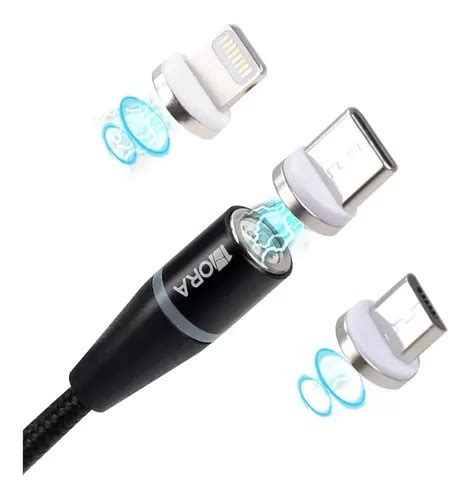 Cable Magnético Iman 3en1 Carga Rápida Usb V8 Ip Tipoc 1hora Mercadolibre