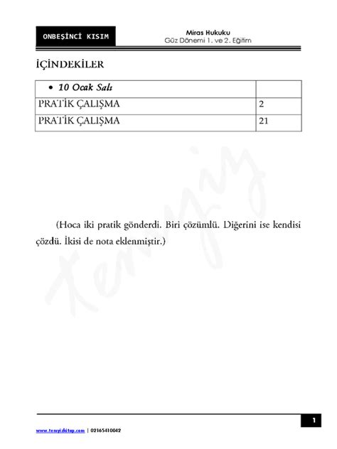 Miras Hukuku 22 23 Güz 15 Not Evim Marmara Üniversitesi Dijital