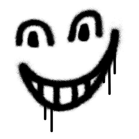 Premium Vector Smiling Face Emoticon Graffiti With Black Spray Paint