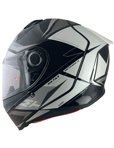 Mt Helmets Casco Moto Marca Revenge S Hatax B Negro Y Blanco Brillo