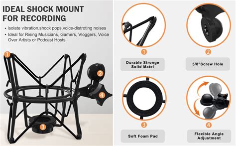 Techblaze Spider Shock Mount With Pop Shield Anti Vibration Condenser