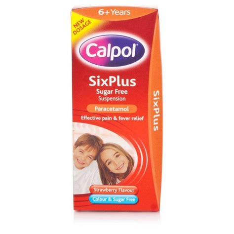 Calpol Six Plus Sugar Free Strawberry Flavour Suspension 100ml Pharmacykwik