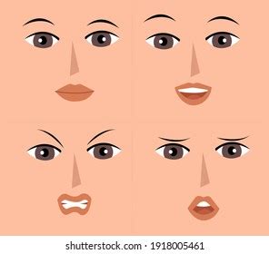 Set Women Facial Expressions Stock Vector Royalty Free 1918005461