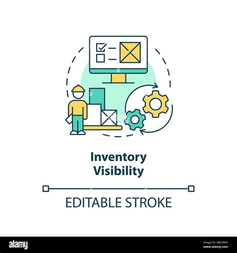 2D Customizable Inventory Visibility Thin Linear Icon Concept Stock