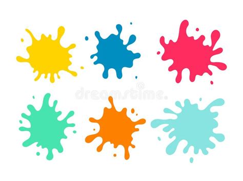 Colorful paint spots set stock vector. Illustration of abstract - 149091805