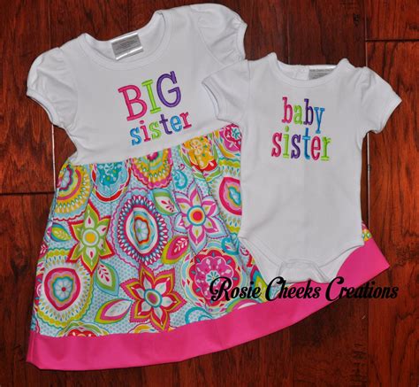 Big Sister Little Sister Outfits Set by TheSisterHugs on Etsy