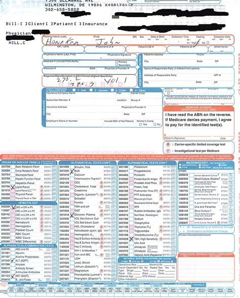 Printable Lab Requisition Form Labcorp