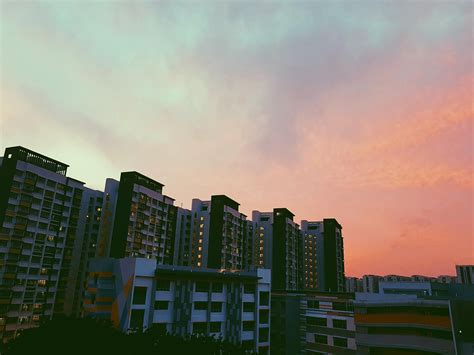 Free Photo Photograph Of Buildings During Sunset Apartments