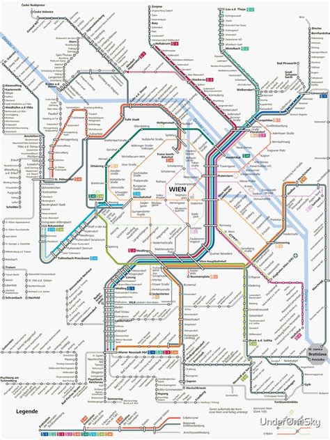 Vienna Metro Map Sticker For Sale By Underonesky Redbubble