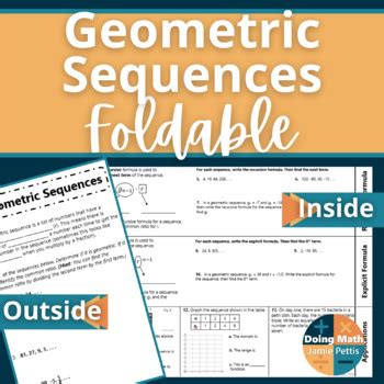 Geometric Sequences Foldable Notes Activity By Doing Math Tpt