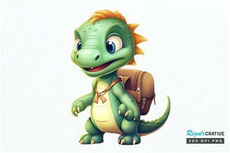 Cute Dinosaur School PNG Clipart