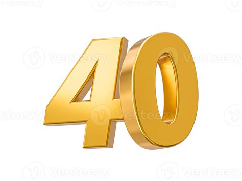 40 Percent Off On Sale Gold Percent 40th Anniversary Celebration 3d