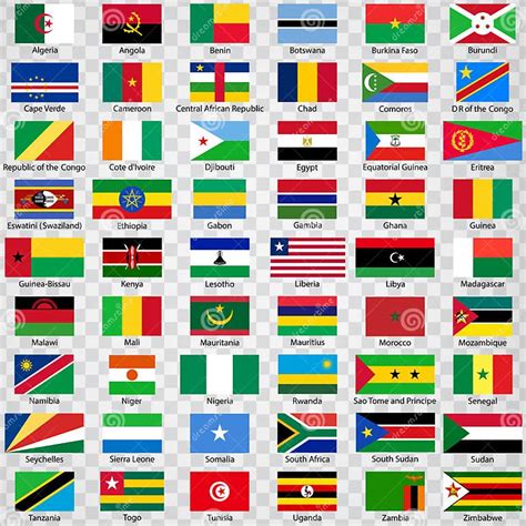 Fifty Four Flags Of The Countries Of Africa List Of All Flags African