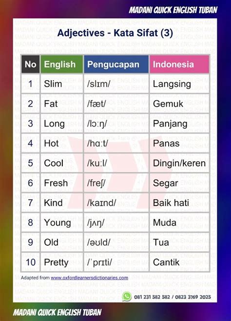 Adjectives Kata Sifat 3 Youtube