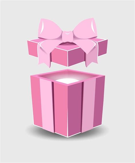 Premium Vector Open Gift Box With A Surprise And A Ribbon Bow On A