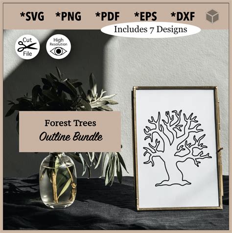 Spooky Trees Outline Bundle Svg Files The Digital Files