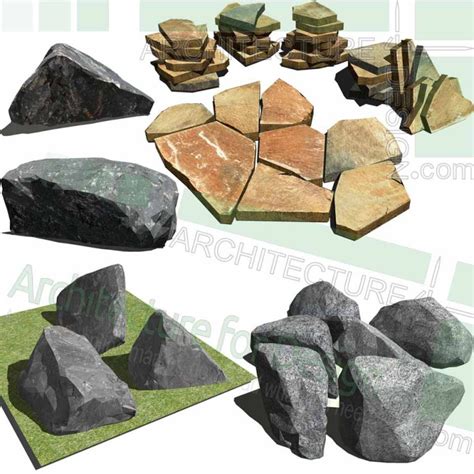 Stones Rocks And Fountains Sketchup 3d Models For Landscape Design