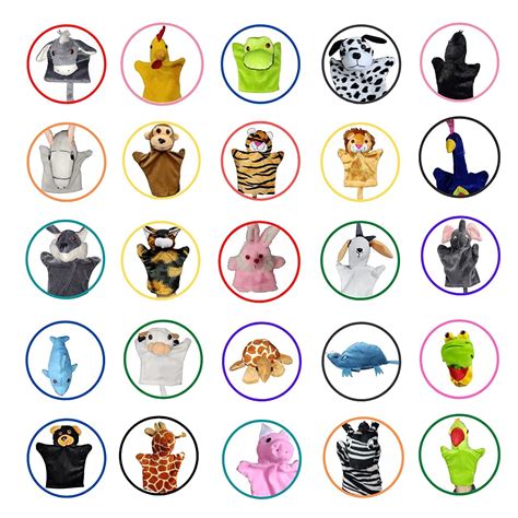 Buy Hand Puppets Set Of 25 Pcs Domestic Animals Wild Animals