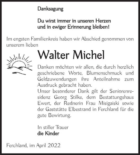 Traueranzeigen Von Walter Michel Abschied Nehmen De