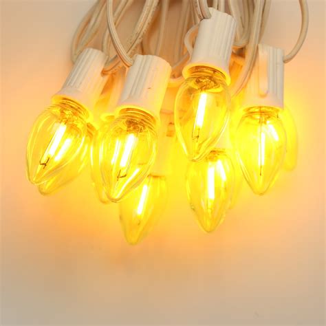 Yellow C7 Led Bulbs With Filaments Christmas Light Source