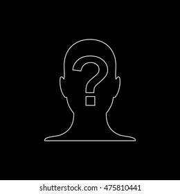 Male Profile Silhouette Question Mark Shadow 스톡 벡터 로열티 프리 295808315