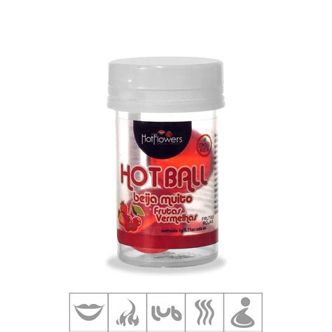 Bolinha Beijável Hot Ball 2un ST579 Frutas Vermelhas Único Atacado Star Sex Shop