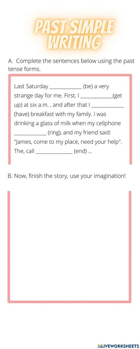 Past simple writing worksheet | Writing worksheets, Writing, Worksheets