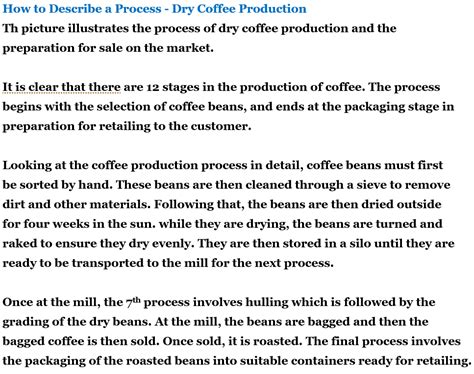 How to Describe a IELTS Process - Dry Coffee Production - IELTS Task 1 ...