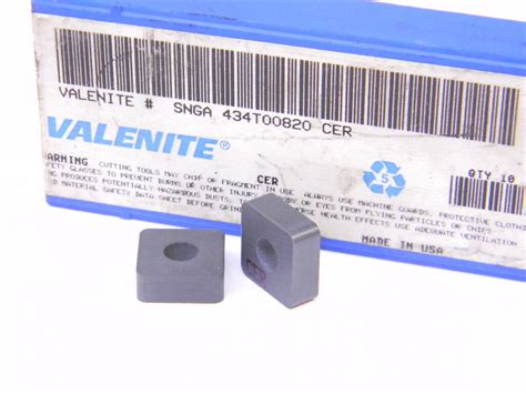 New Surplus 9pcs Valenite Snga 434 T00820 Grade Cer Ceramic Inserts